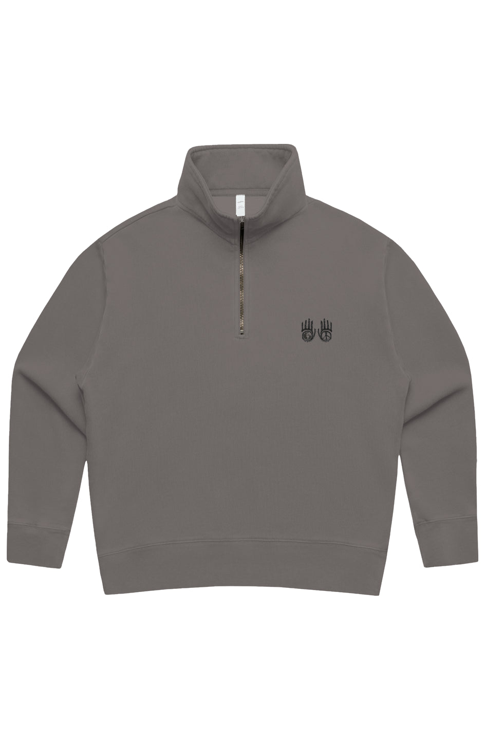 Embroided World Peace Half Zip
