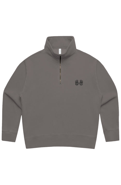 Embroided World Peace Half Zip